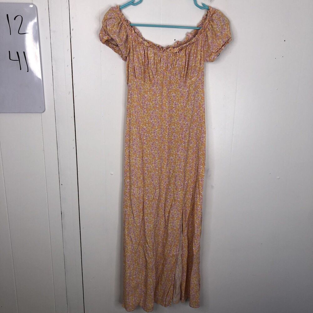 HM Coquette Dress Cottagecore Milkmaid Feminine Babydoll Midi Floral Womens S